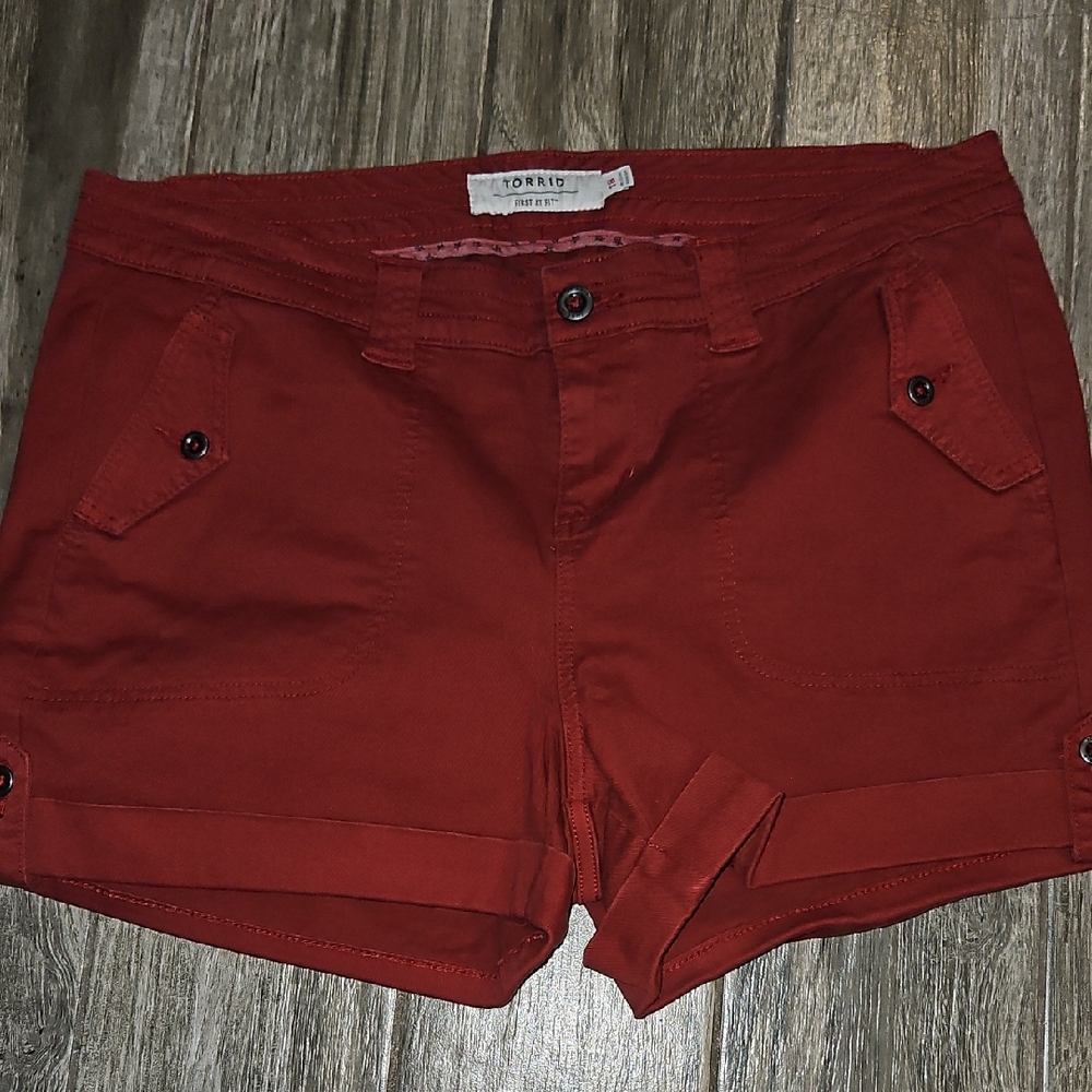 torrid rust-red casual women's bermuda shorts